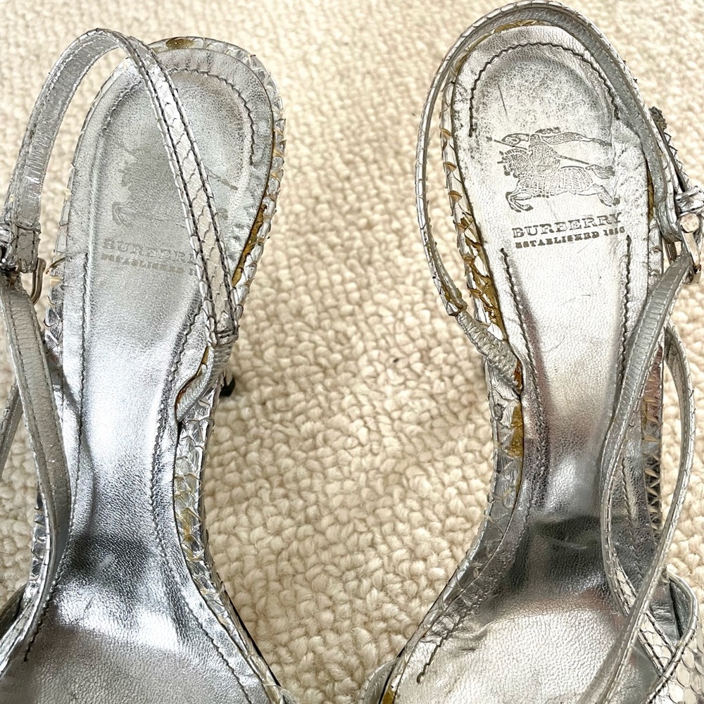 Burberry Silver Python Sandals - image 2